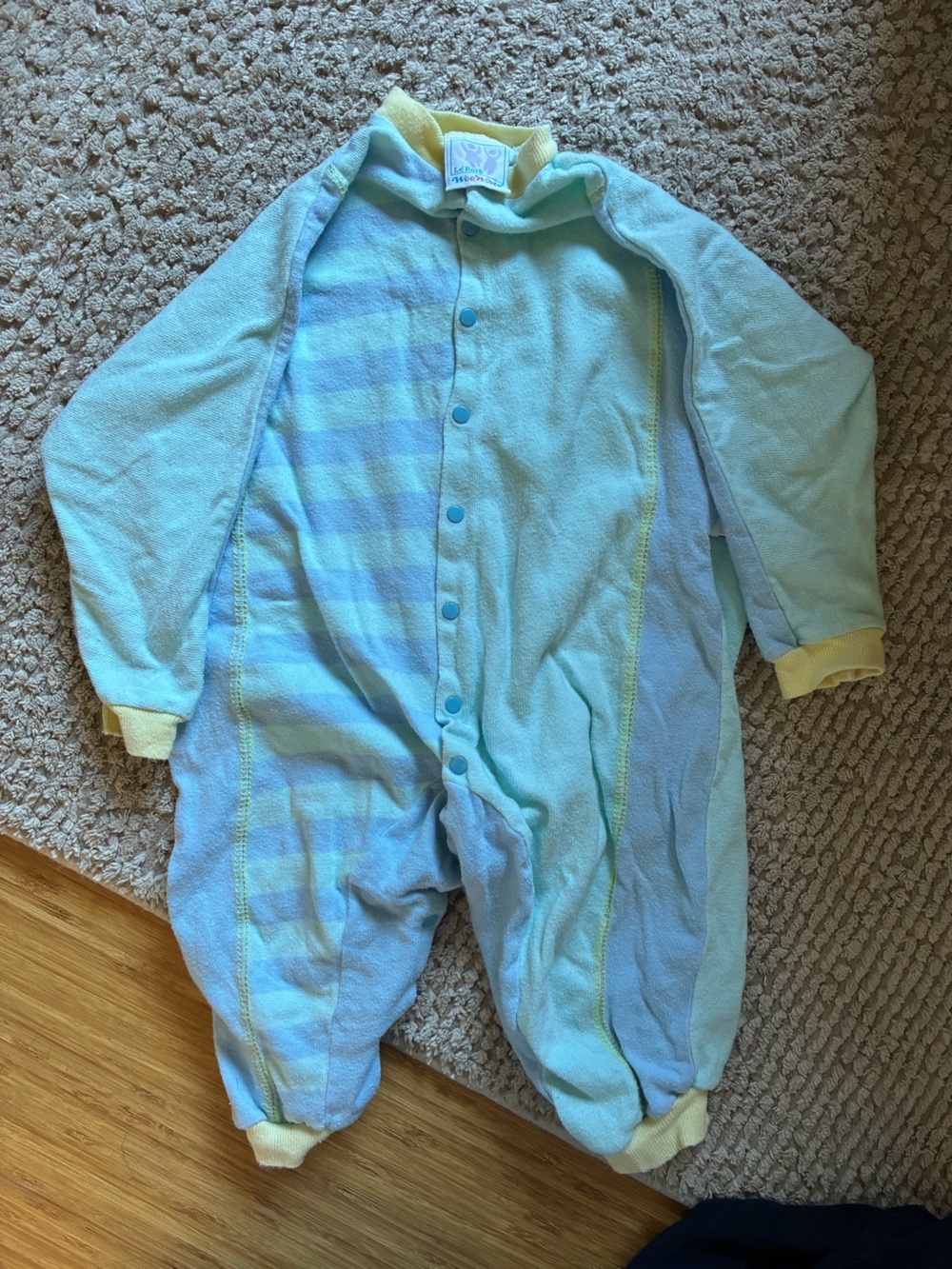 Carter's Light Blue and Yellow Baby One-Piece Sleeper